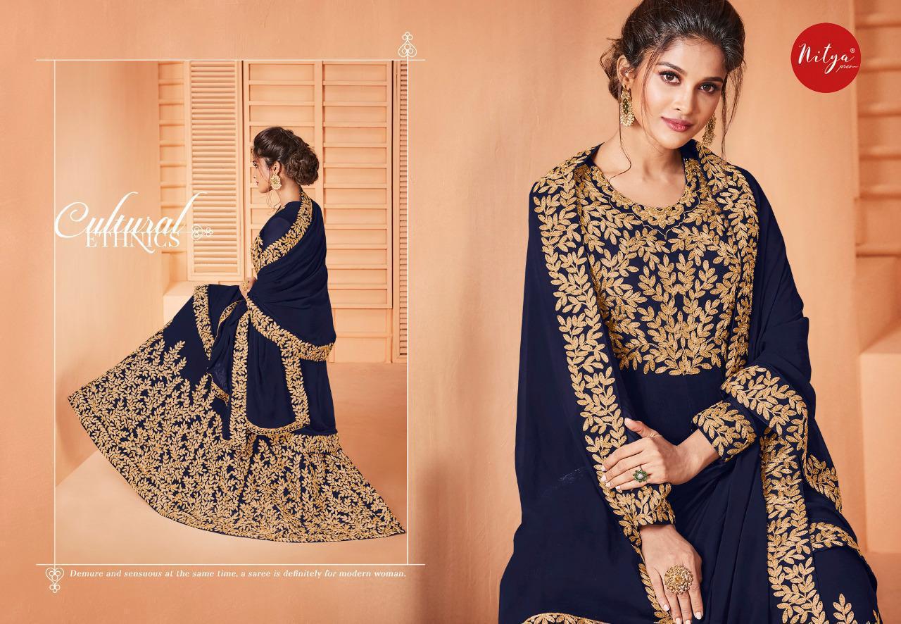 Nitya Heavy Embroidered Georgette semi stitch heavy embroidered with lace Dupatta